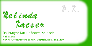 melinda kacser business card