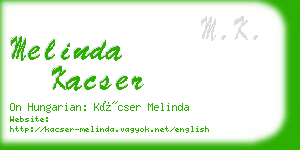 melinda kacser business card
